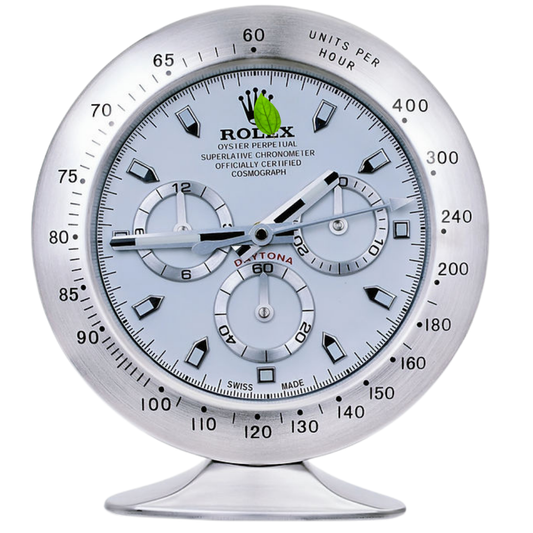 Daytona Steel, White Dial | Desk Clock