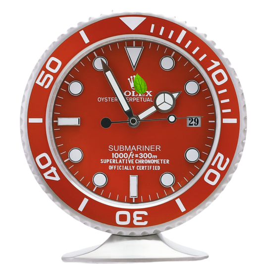 Submariner Steel, Full Red | Desk Clock