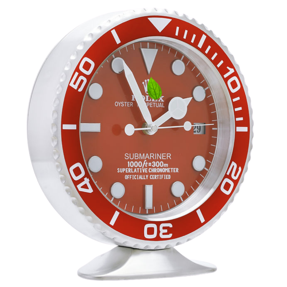 Submariner Steel, Full Red | Desk Clock
