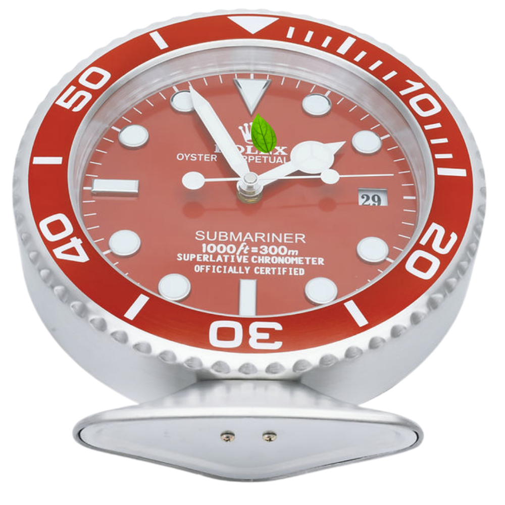 Submariner Steel, Full Red | Desk Clock