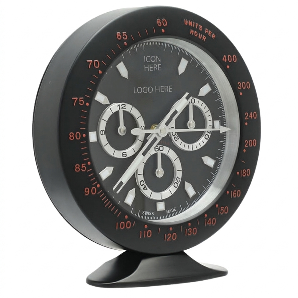 DAY-TON Black, Red Tachy | Desk Clock