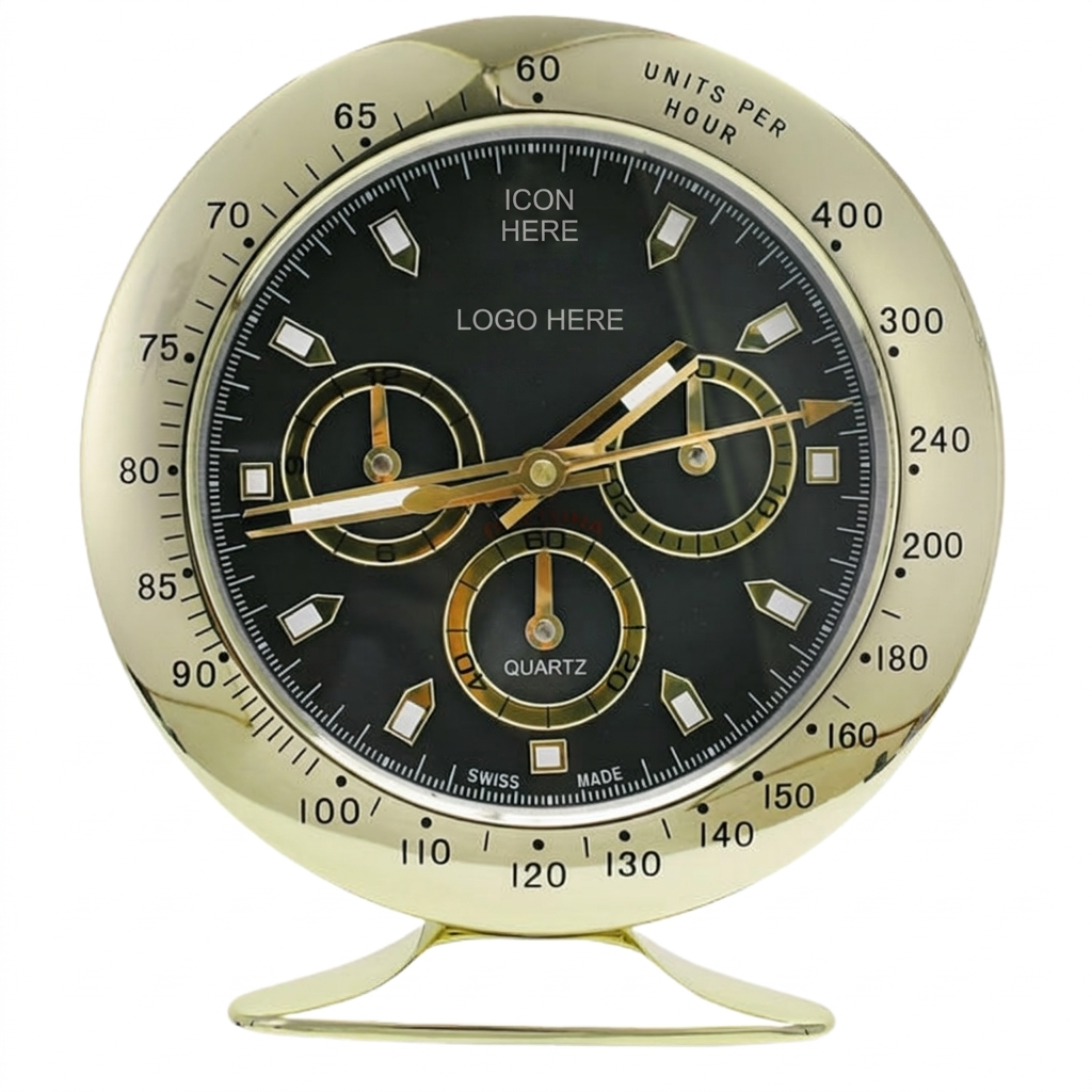DAY-TON Gold, Black Dial | Desk Clock