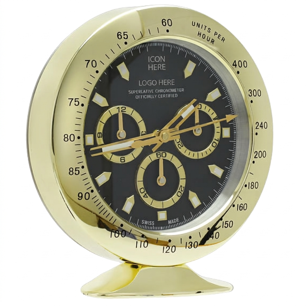 DAY-TON Gold, Black Dial | Desk Clock