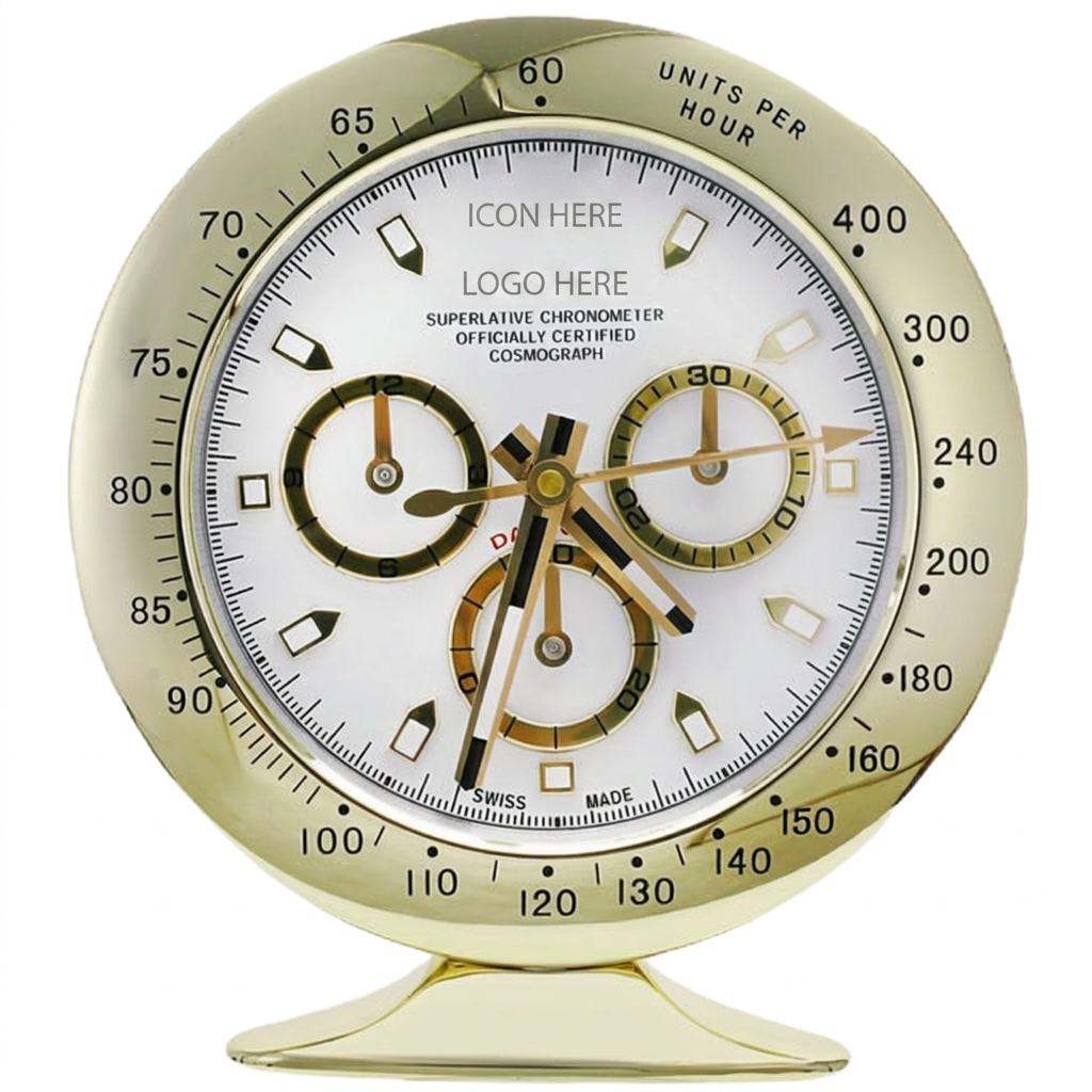 DAY-TON Gold, White Dial | Desk Clock