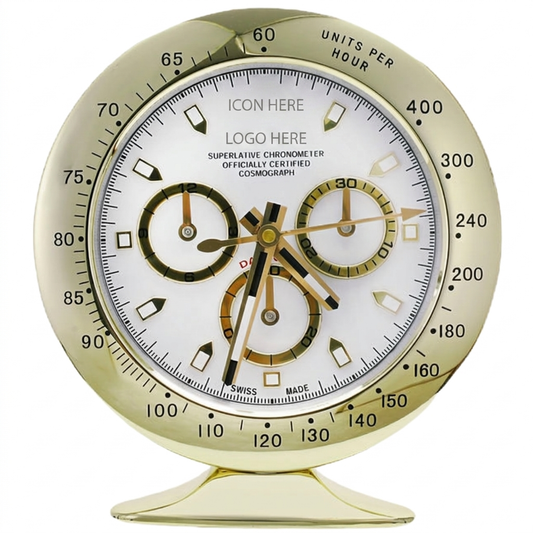 DAY-TON Gold, White Dial | Desk Clock