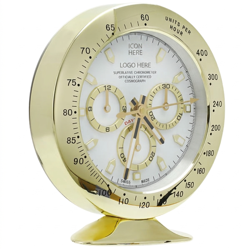 DAY-TON Gold, White Dial | Desk Clock