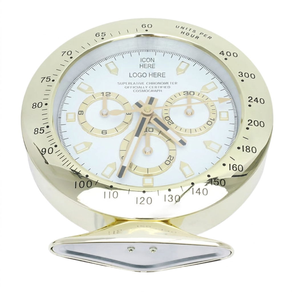 DAY-TON Gold, White Dial | Desk Clock
