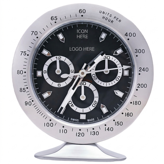 DAY-TON Steel, Black Dial | Desk Clock