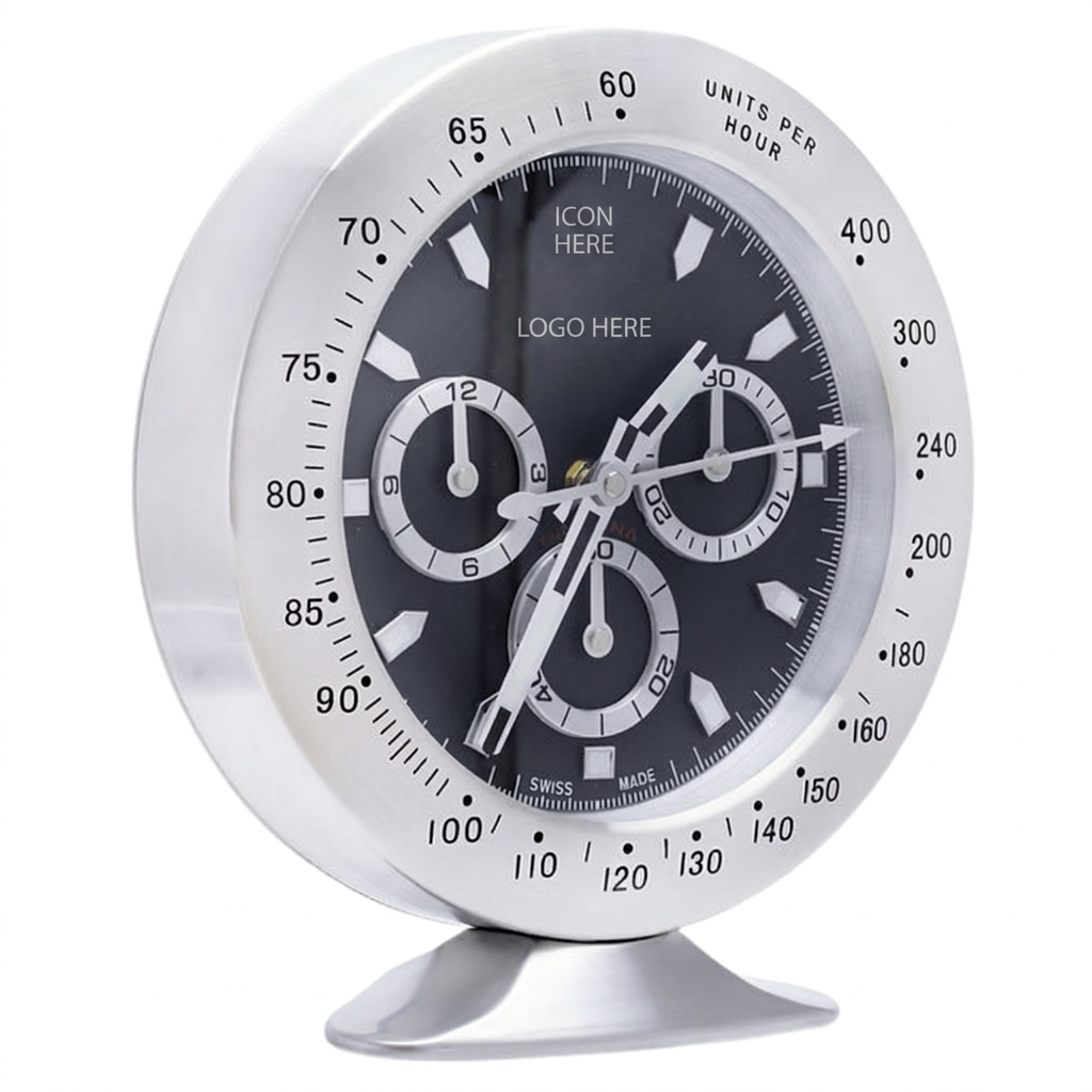 DAY-TON Steel, Black Dial | Desk Clock