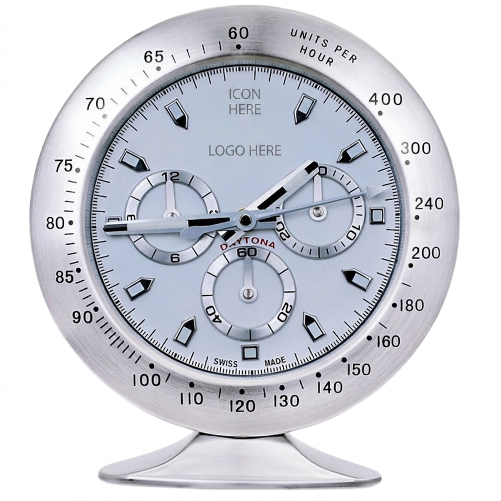 DAY-TON Steel, White Dial | Desk Clock