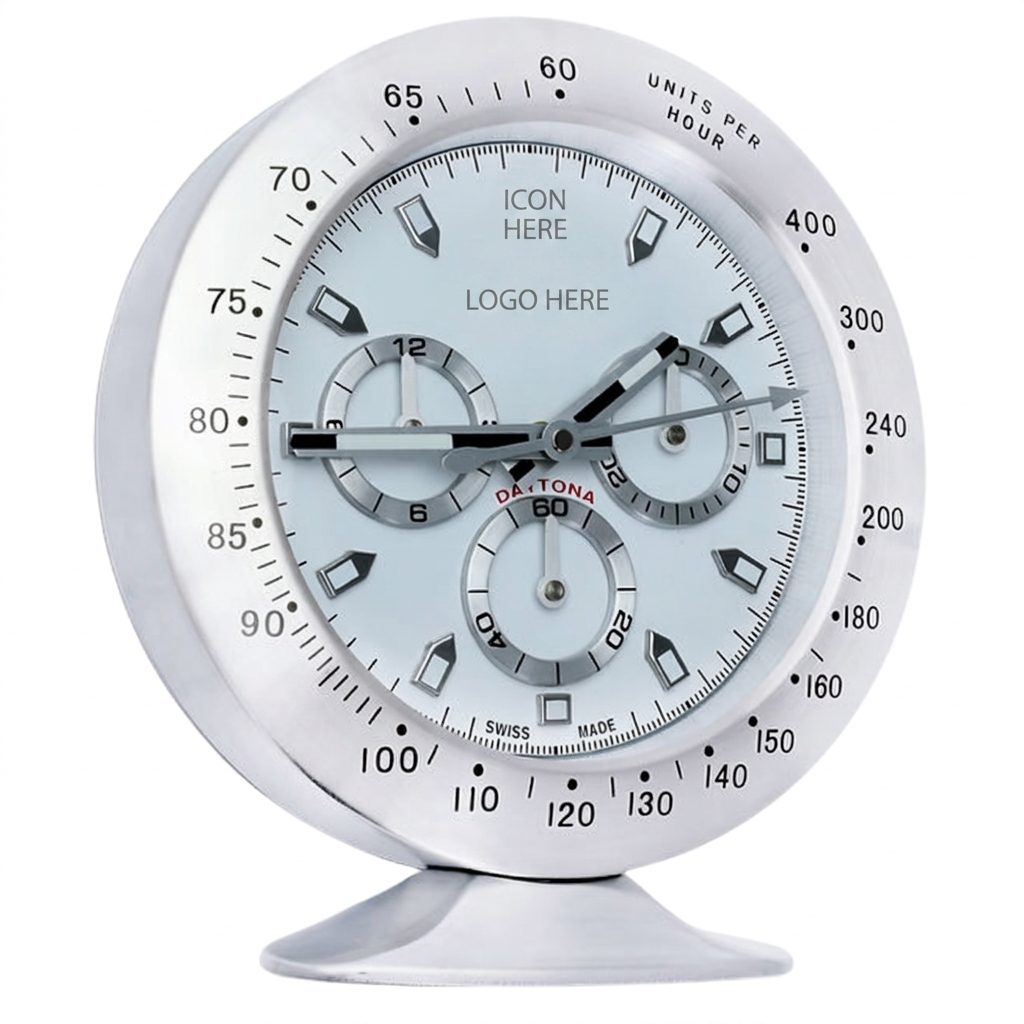 DAY-TON Steel, White Dial | Desk Clock