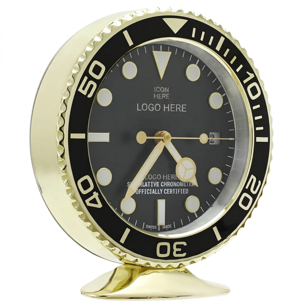 SUB-MAR Gold, Black Dial | Desk Clock