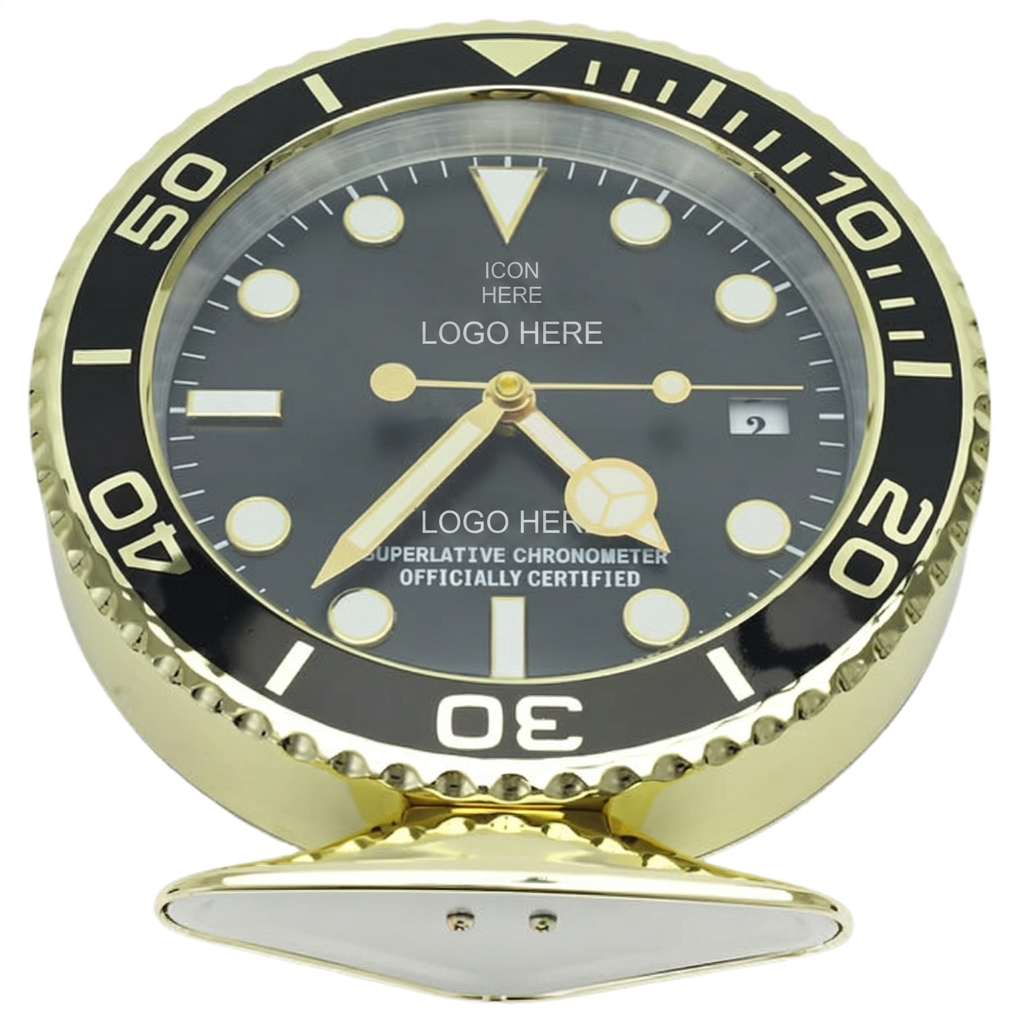 SUB-MAR Gold, Black Dial | Desk Clock