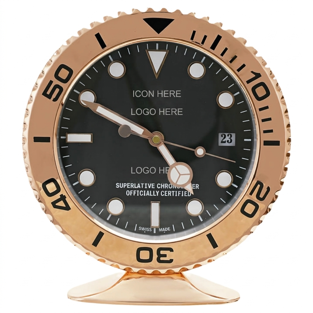SUB-MAR Rose Gold, Black Dial | Desk Clock