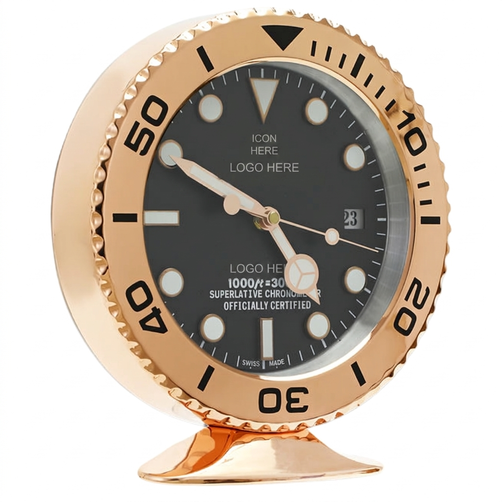 SUB-MAR Rose Gold, Black Dial | Desk Clock