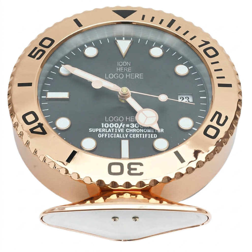 SUB-MAR Rose Gold, Black Dial | Desk Clock